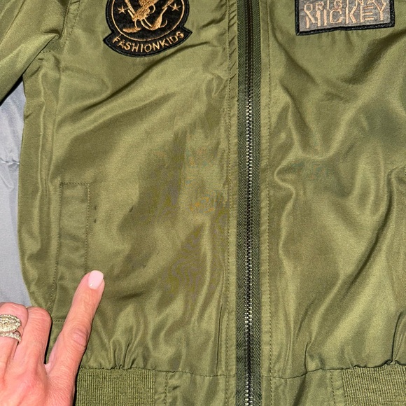 Green Bomber Jacket with Mickey Mouse Patches 4T-5T - Picture 11 of 11